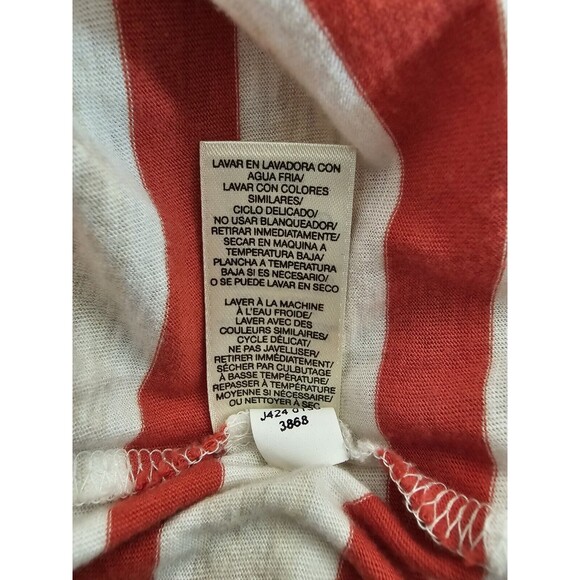 DKNY Jeans Blouse Womens Ivory Striped Lightweight Shirt Size Large - Picture 8 of 9